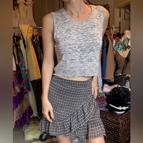 Knot Sisters Black and White Knit Tank Top XS TO Medium - Picture 7 of 9